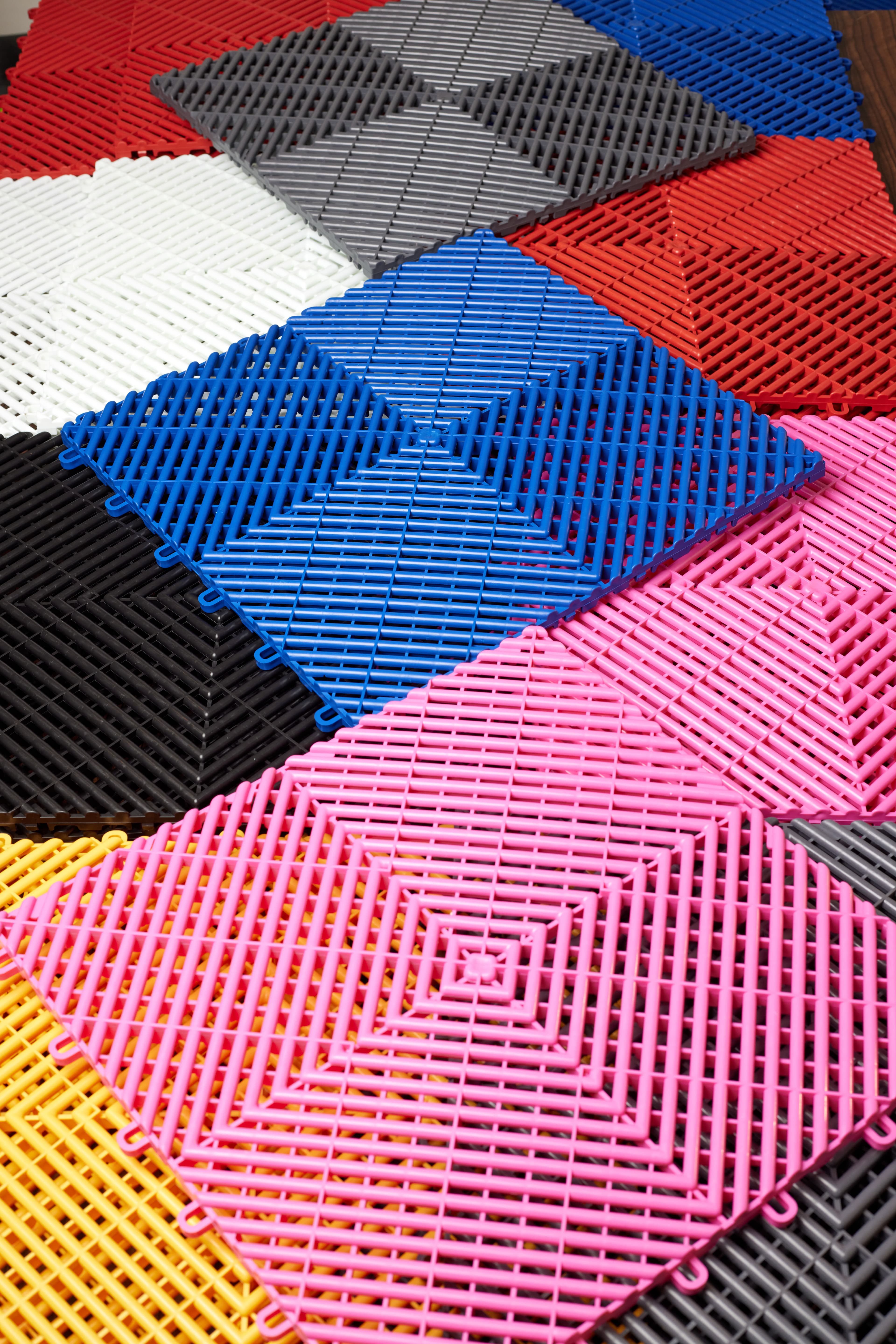 Overhead arrangement of all tile colours