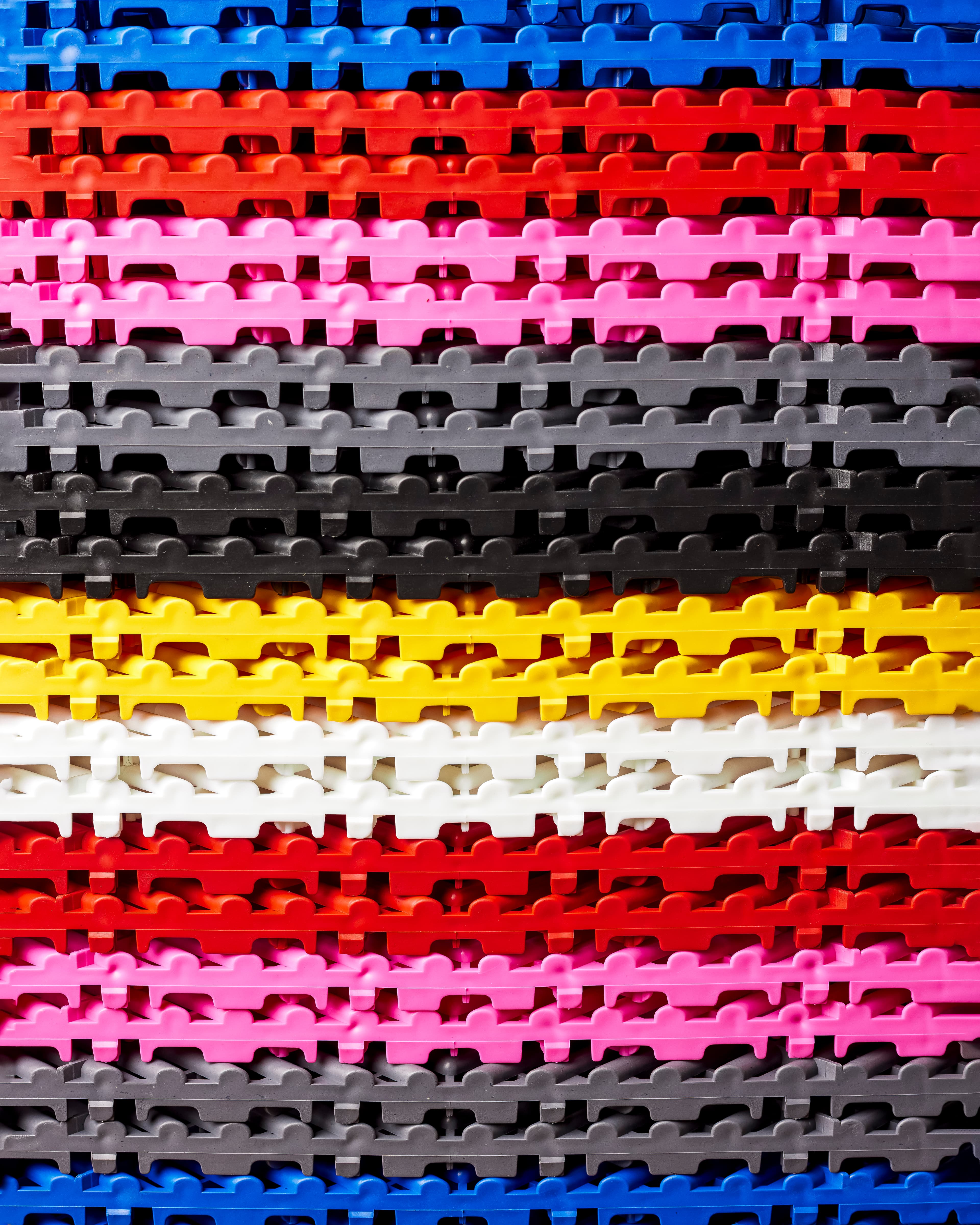 Full colour range — stacked tile edge view